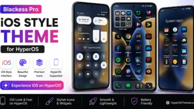 Blackess Pro iOS Style Theme for HyperOS with Dynamic Island