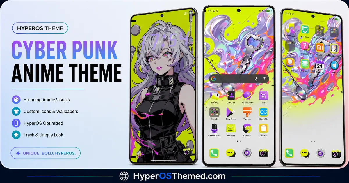 Cyberpunk Anime Theme For MIUI & HyperOS POCO, Redmi and Xiaomi Phones