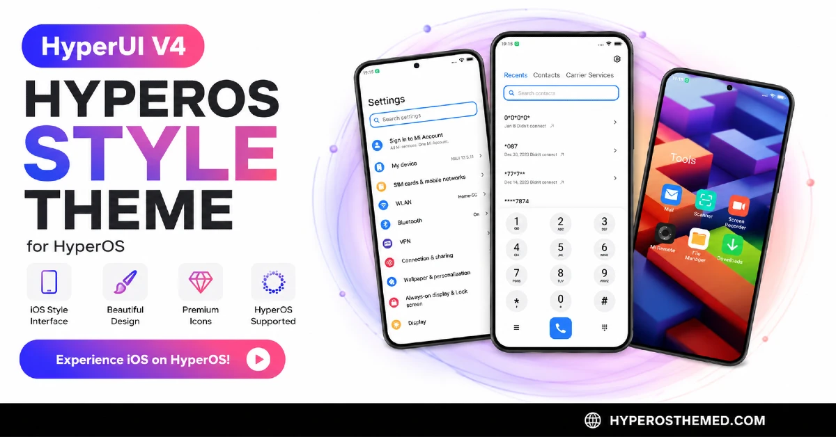 HyperUI V4 HyperOS Theme For Poco, Redmi and Xiaomi Devices