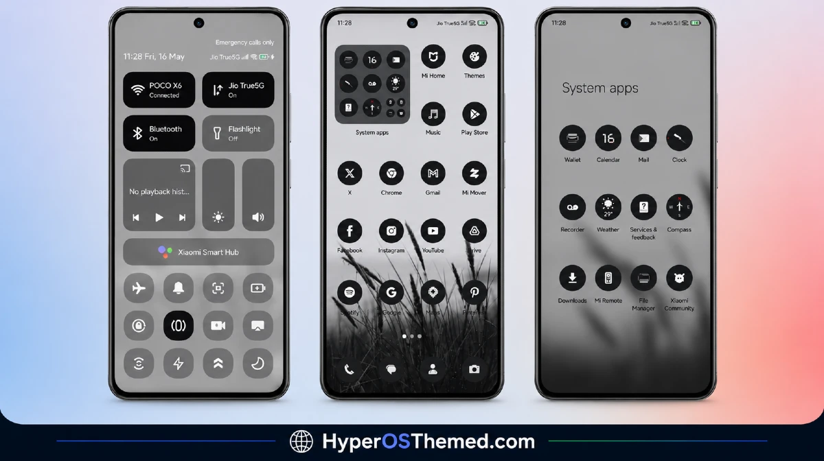 Black-3 HyperOS Theme for xiaomi poco and redmi 2