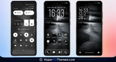 Black Flower HyperOS Theme with Fresh Wallpapers, New Status Bar, Dynamic Lock Screen
