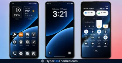 Colorful 26S HyperOS Theme with Cool Blue Abstract design And Dynamic Lock Screen
