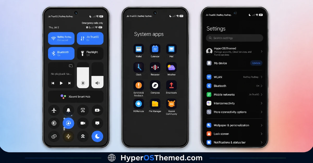 Dark Duo HyperOS Theme with A Clean Business Dark Look for Xiaomi, POCO & Redmi 1