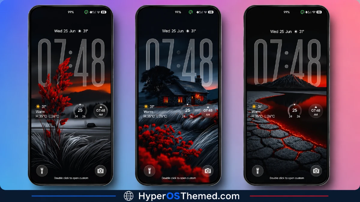 Dark HOS3 HyperOS Theme with Premium AMOLED Minimalist Look for Xiaomi, POCO & Redmi 1