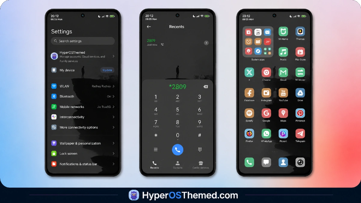 Edge HyperOS Theme Xiaomi With Minimalist Mountain Silhouette Design for HyperOS 2