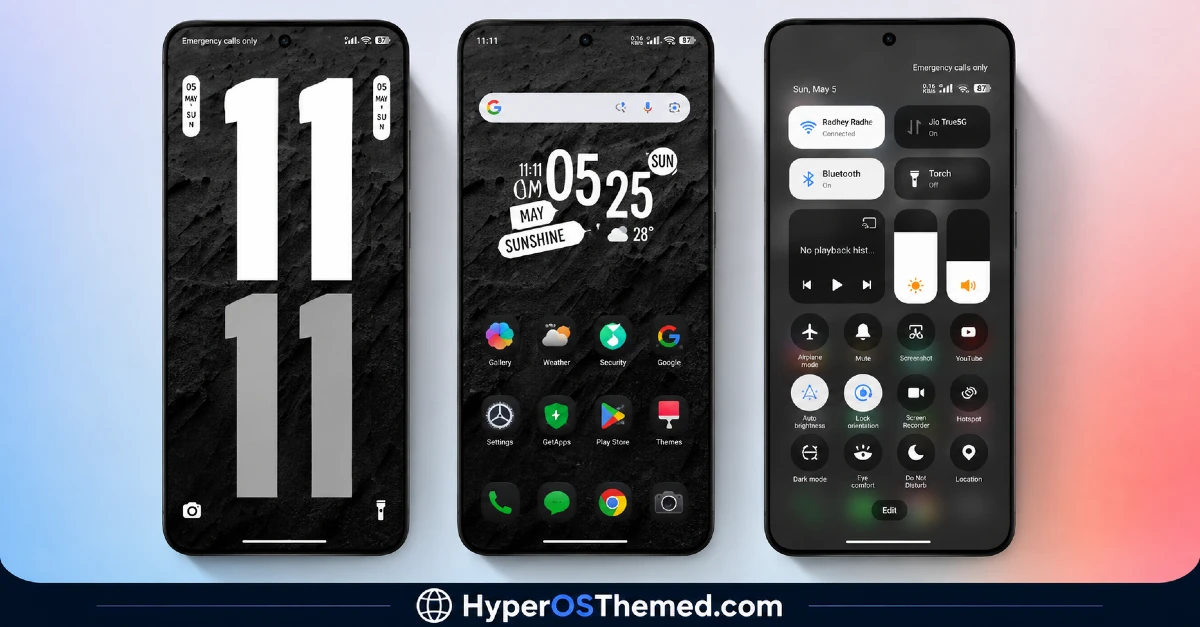 Hoshyper HyperOS Theme with Dark iOS-Style Look for Xiaomi, POCO & Redmi 1