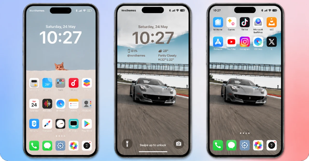 KittyUi v4 Theme MIUI HyperOS iOS iPhone-inspired look for Xiaomi, Redmi, POCO 1