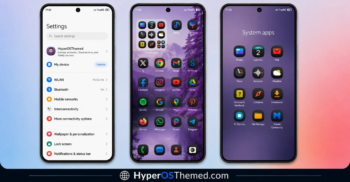 Levender HyperOS Theme with Purple One UI Style Theme for Xiaomi, Redmi and POCO 2