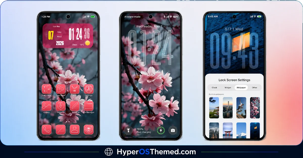 Lovely HOS3 HyperOS Theme A Soft, Floral HyperOS Theme 1