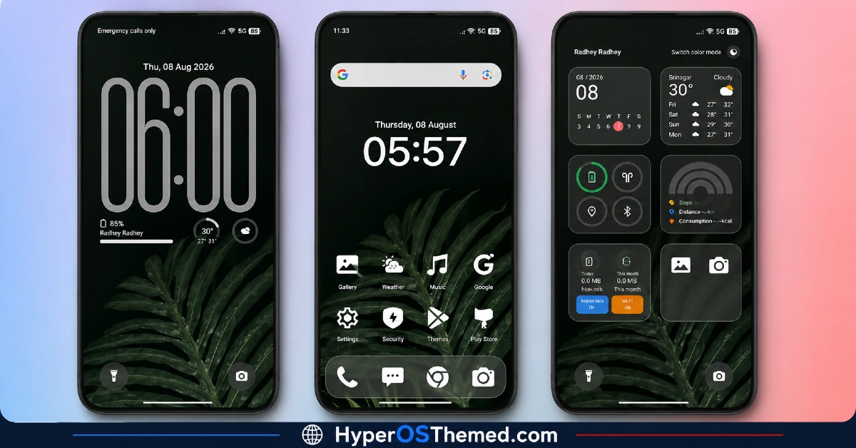 OX K-C HyperOS Theme with Dark Premium Lock Screen Look for Xiaomi, POCO & Redmi 1