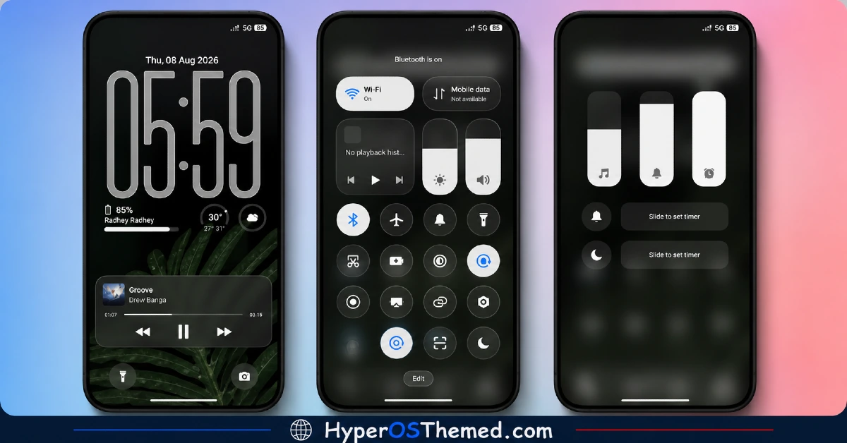 OX K-C HyperOS Theme with Dark Premium Lock Screen Look for Xiaomi, POCO & Redmi 2