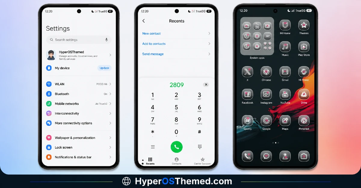 Premium HyperUi HyperOS Theme For Xiaomi, Redmi and POCO 2