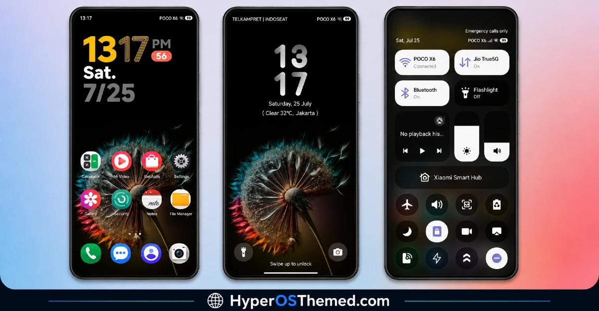 RAIMU JAN GATHEL HyperOS Theme with Premium Dark Yellow One UI Theme For Xiaomi POCO and Redmi 1
