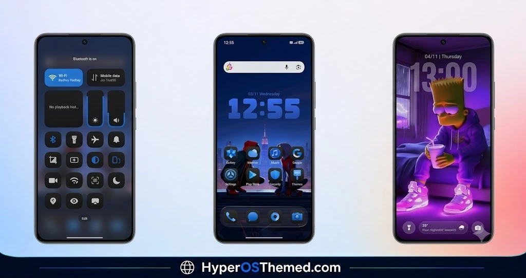 TradFi HyperOS Theme with Cool Dark Control Center for Xiaomi, POCO & Redmi