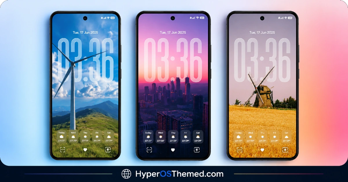 BNB HyperOS Theme with colourful icons and 3D depth-of-field effects for Xiaomi, Redmi and POCO 3