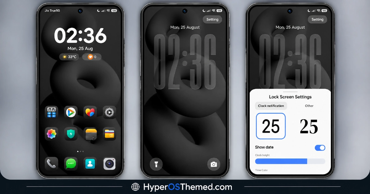 Black OX HyperOS Theme with Premium 3D Business Look for Xiaomi, POCO, Redmi 1