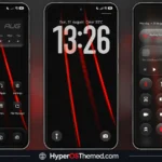 Crimson Obsidian HyperOS Theme with Luxury Black & Red Light Streaks for Xiaomi, POCO, Redmi 1