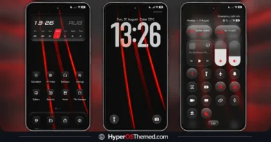 Crimson Obsidian HyperOS Theme with Luxury Black & Red Light Streaks for Xiaomi, POCO, Redmi 1