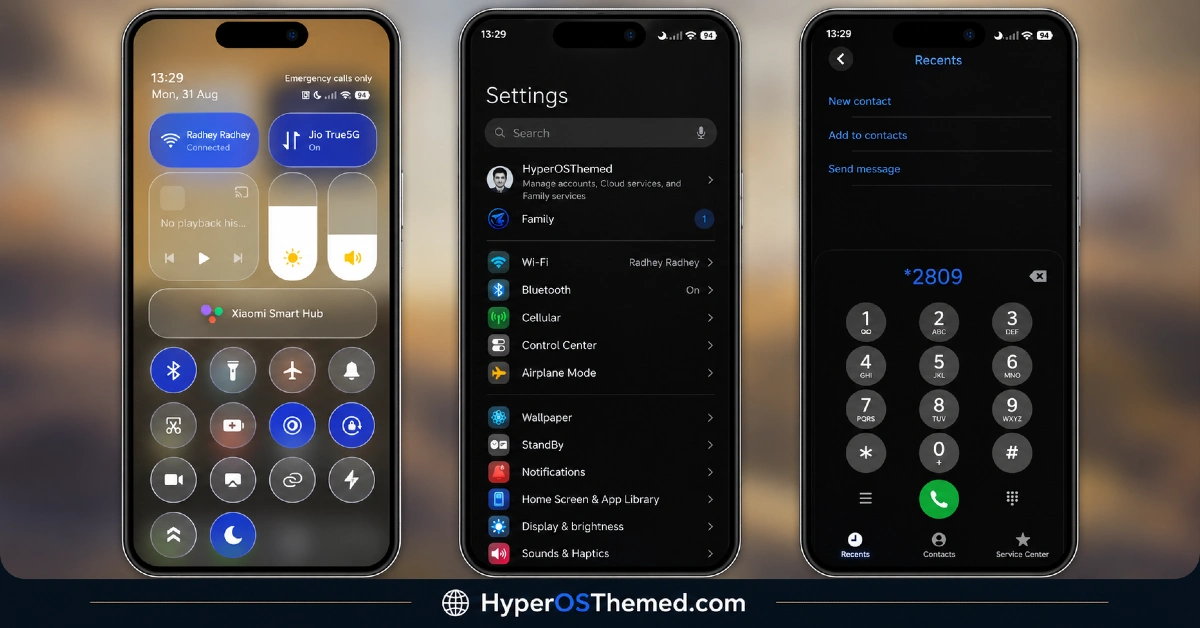 Dark Ret V HyperOS Theme with Desert Sunset iOS-style Widgets for Xiaomi, POCO, Redmi 2