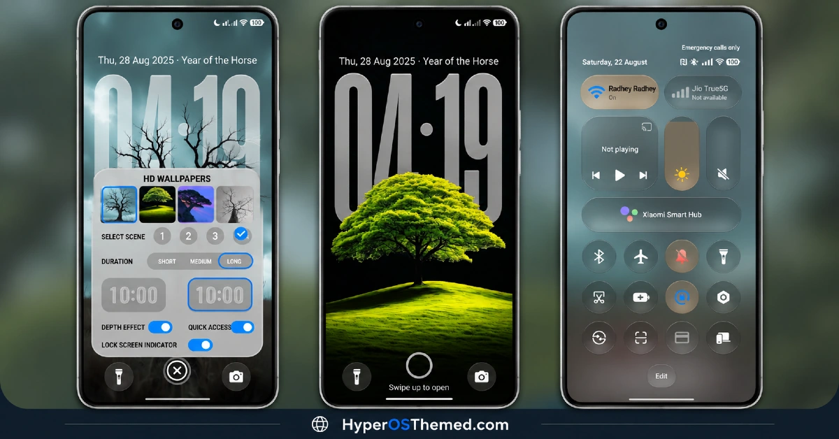 Duskred HyperOS Theme with Dynamic Depth Effect Lock Screen for Xiaomi, POCO, Redmi 2