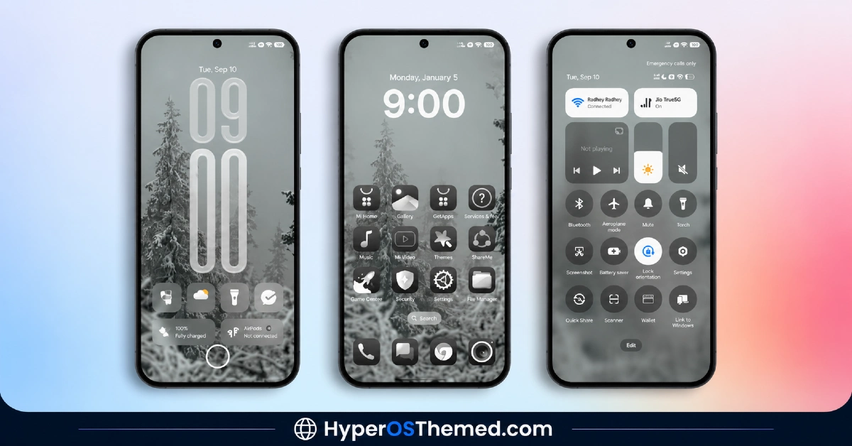 FrostedRealm HyperOS Theme with 3D Liquid Glass Effect for Xiaomi, POCO, Redmi 1