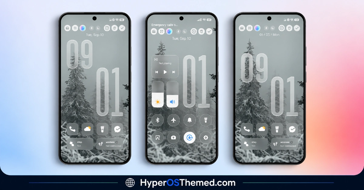 FrostedRealm HyperOS Theme with 3D Liquid Glass Effect for Xiaomi, POCO, Redmi 2