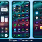 HyperV3 Theme with Glossy Black Icons and Dynamic Lock Screen for HyperOS 1