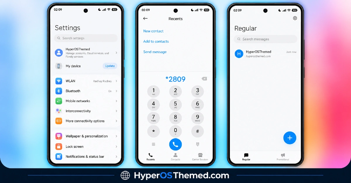 HyperV3 Theme with Glossy Black Icons and Dynamic Lock Screen for HyperOS 2