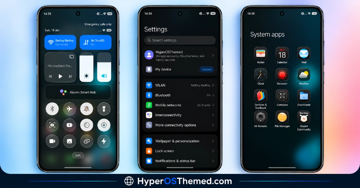 JellyB HyperOS Theme with Dark Sea Colour Palette for Xiaomi, POCO and REDMI Phones 2