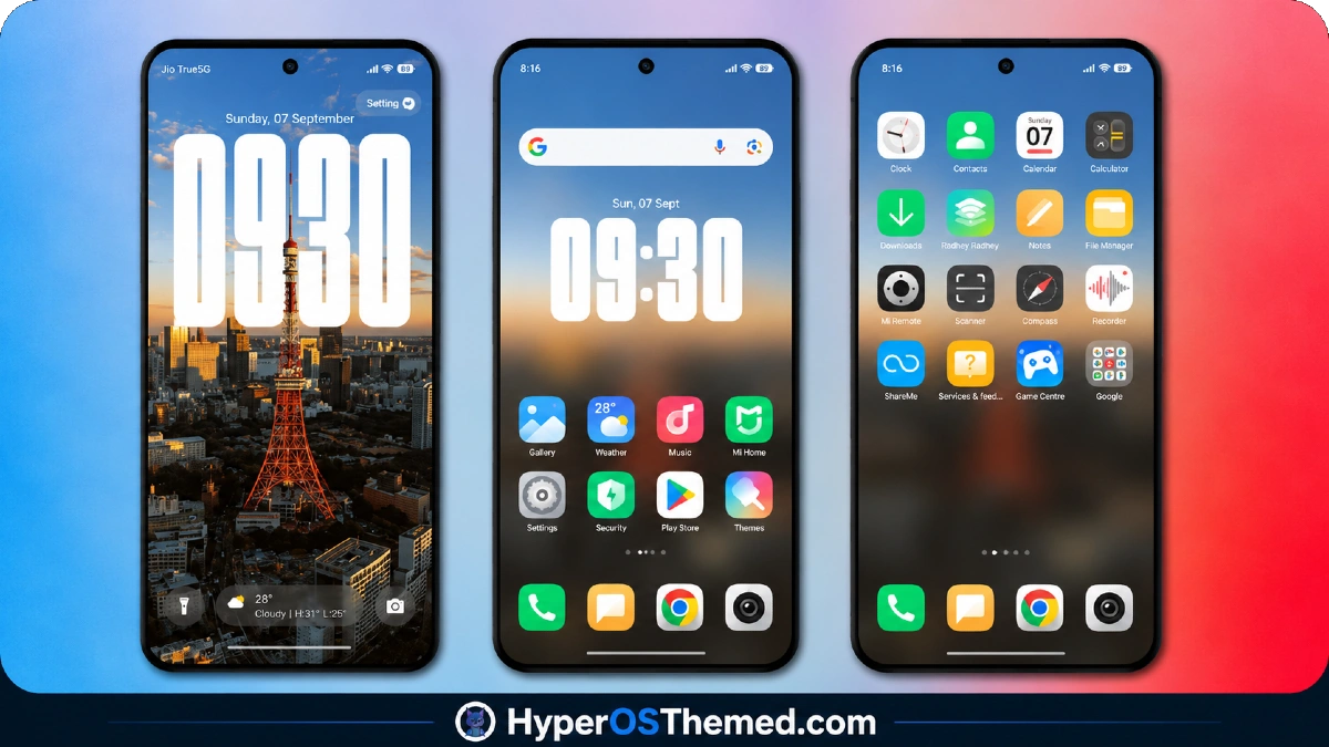 Jing HyperOS Theme with Complete System-Wide Redesign for Xiaomi. POCO & Redmi 3