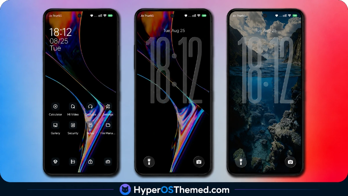 Liquid Crystal HyperOS Theme for Xiaomi, Redmi, and POCO Phones 2