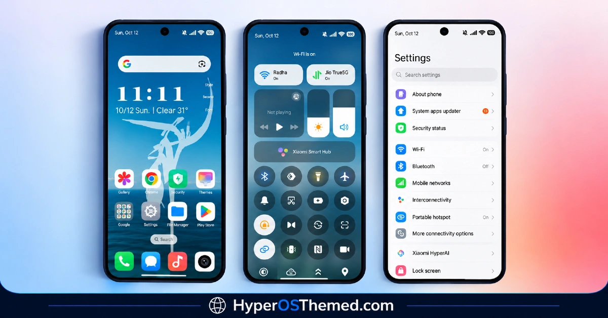 OE1 HyperOS Theme WITH Dynamic Lock Screen, New Control Center, and a Dark Elegant Icon Set 2