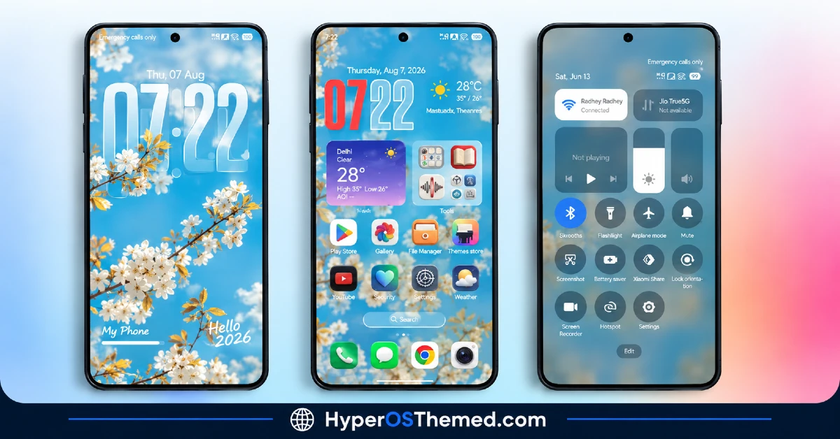 OX Clay HyperOS Theme with Minimal Design & Subtle Glass Touches for Xiaomi, POCO, Redmi