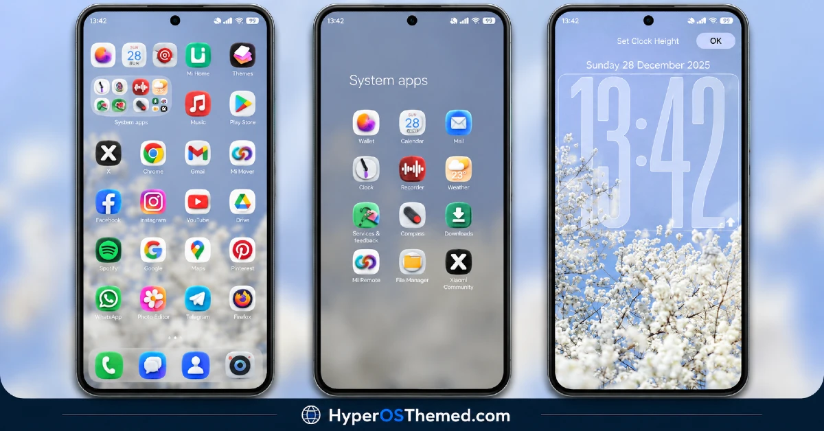OX F3 HyperOS Theme with Cartoon One UI Style with Dynamic Lock Screen for Xiaomi, POCO, Redmi 2