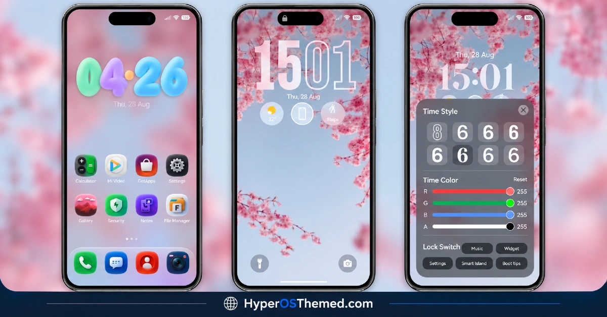 OX F3 V2 HyperOS Theme with Cartoon One UI Style with Dynamic Lock Screen for Xiaomi, POCO, Redmi 1