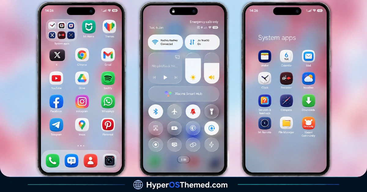 OX F3 V2 HyperOS Theme with Cartoon One UI Style with Dynamic Lock Screen for Xiaomi, POCO, Redmi 2