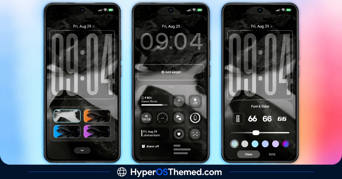 OX G4 HyperOS Theme with Premium Lock-screen Clock and Translucent Glass Icons for Xiaomi, POCO and REDMI Phones 1