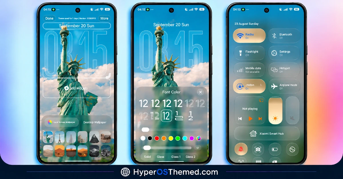OX G5 HyperOS Theme – Landmark Wallpapers with Neon Green Icons for Xiaomi, POCO, Redmi 2