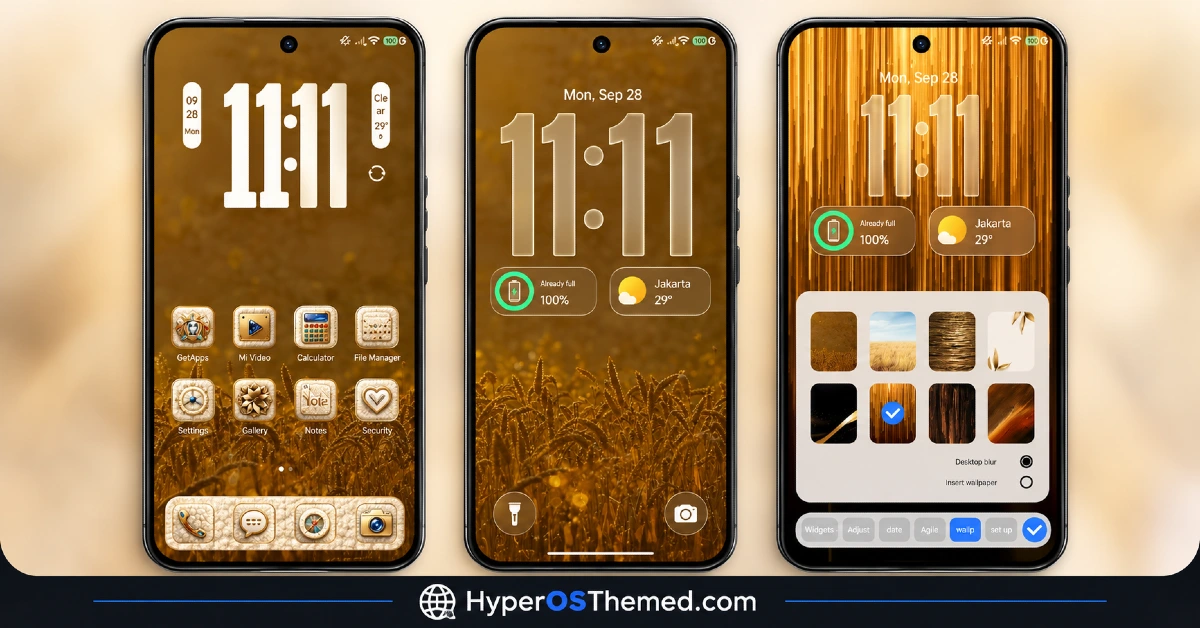 OX GOLD HyperOS Theme with 3D Gold Icons, Leather Textured Wallpapers, and a Redesigned Control Center 1