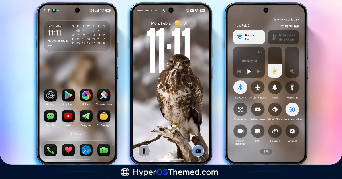 OX M-STONE HyperOS Theme with Depth Effect For Xiaomi, POCO, Redmi