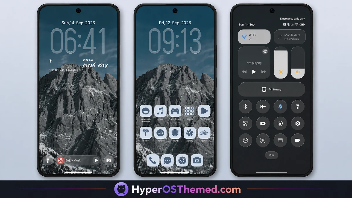 OX M1 HyperOS Theme with Gradient Icons, Custom Lock Screen, and Full UI Overhaul for Xiaomi, POCO & Redmi 1