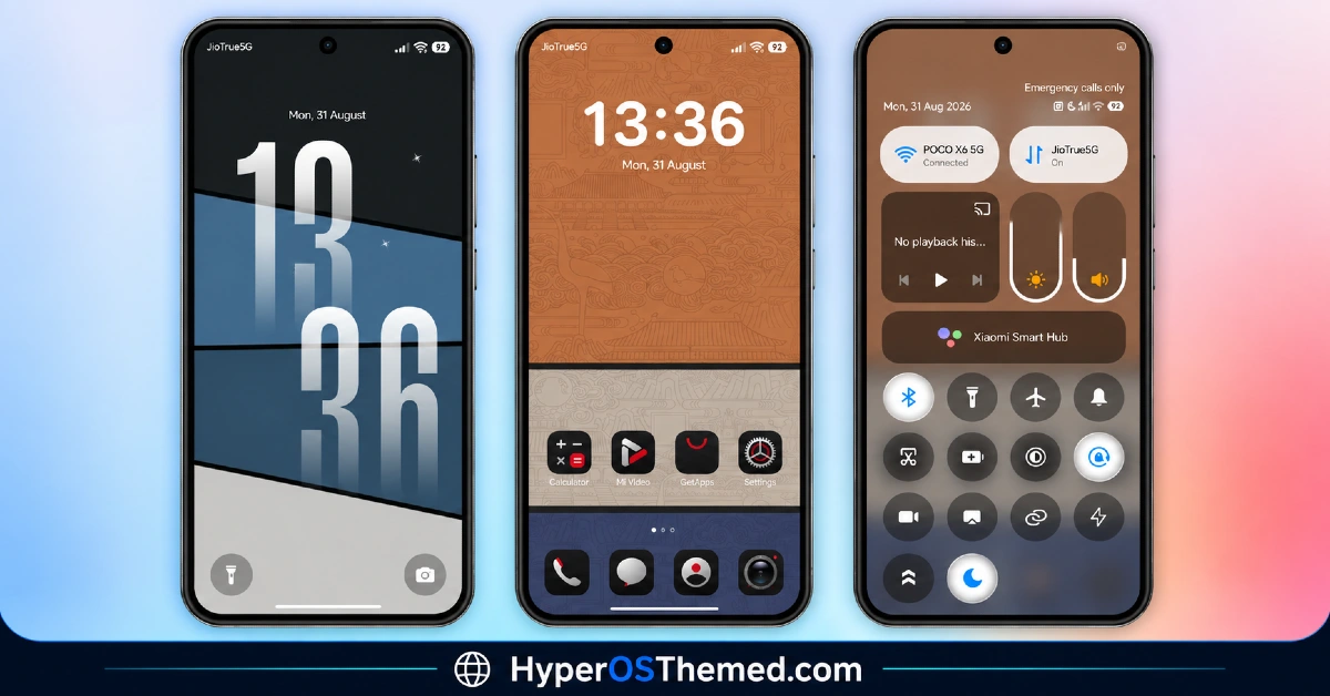 Poo-Black HyperOS Theme with Premium Dynamic 3D Lock Screen for Xiaomi, POCO and REDMI Phones 1