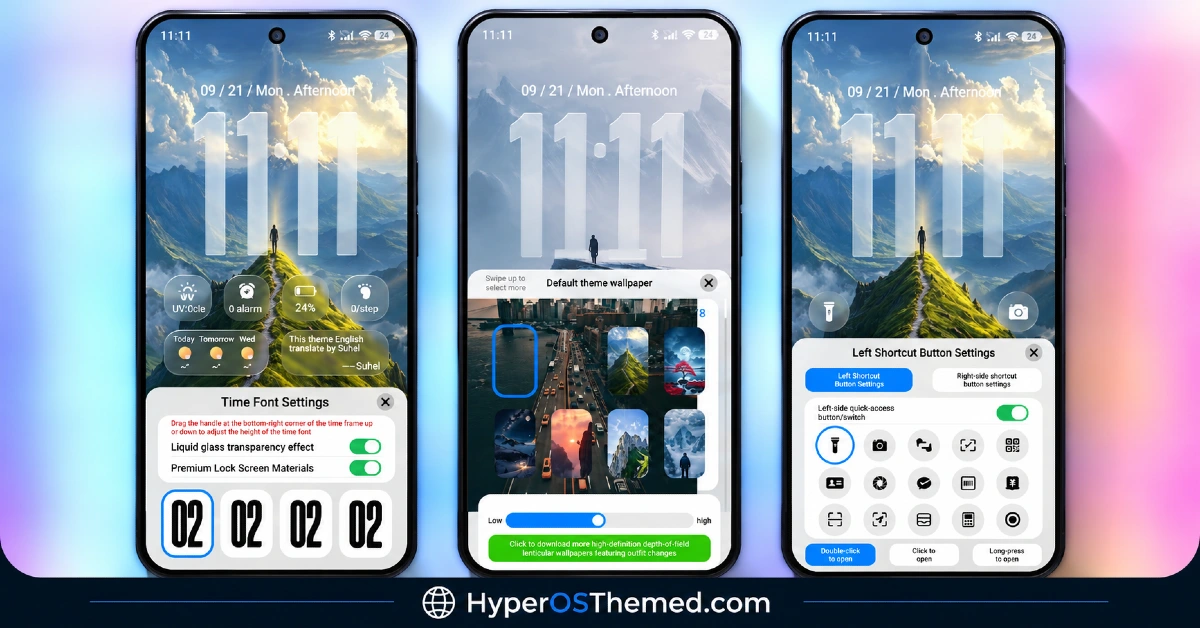 RS1 HyperOS Theme with Dynamic Depth Wallpapers and a Feature-Rich Lock Screen Customizer 2