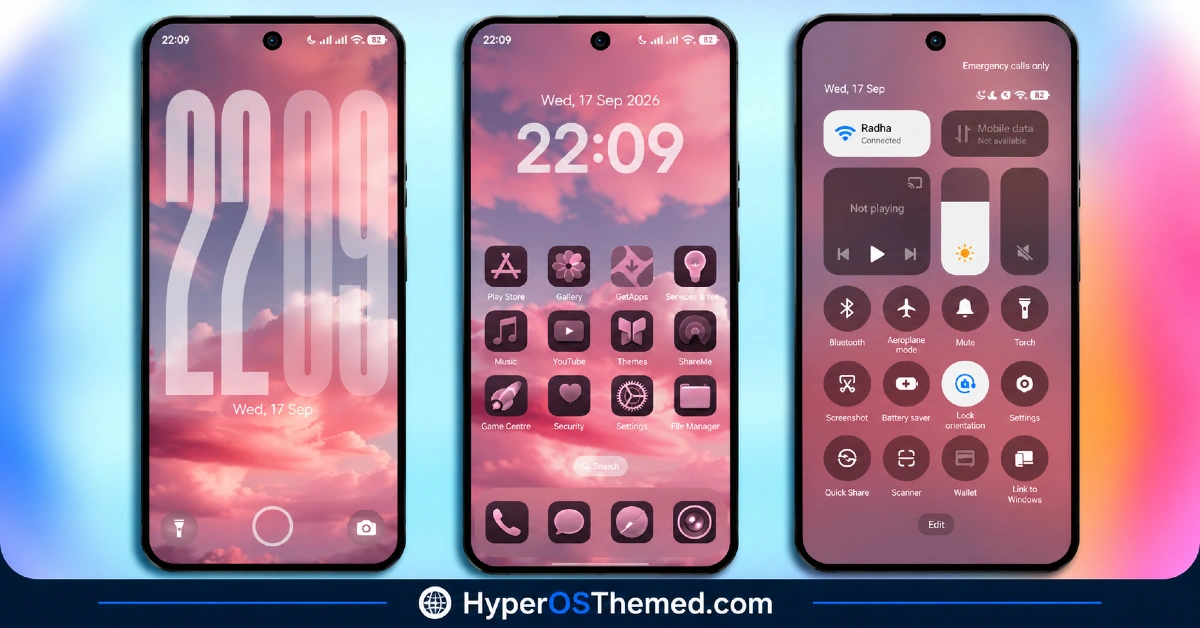 Sakurafall HyperOS Theme with Clean Dark iOS-Inspired Look for Xiaomi, POCO, Redmi