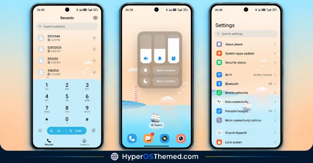 Set Sail HyperOS Theme With Sea Widgets & Dialer Pad for Xiaomi, POCO, Redmi 2