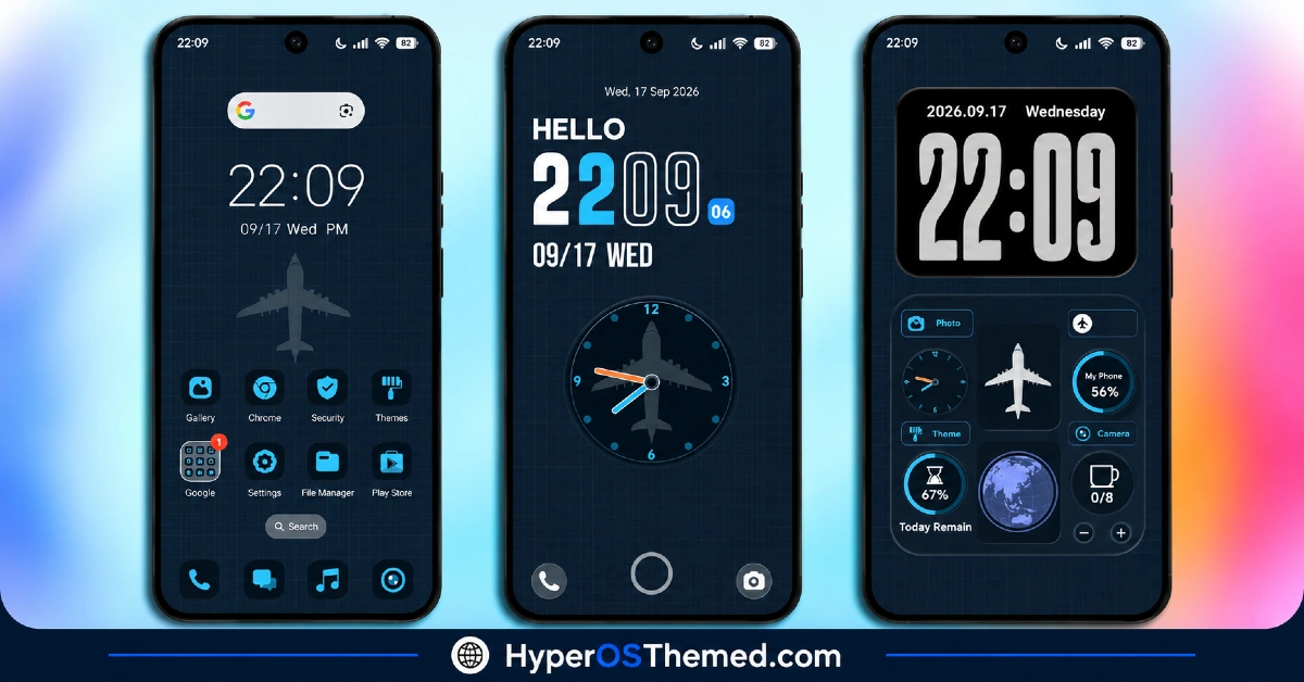 Star Voyage Code HyperOS Theme with Plane-Inspired Mechanical Widgets for Xiaomi, POCO, Redmi 1
