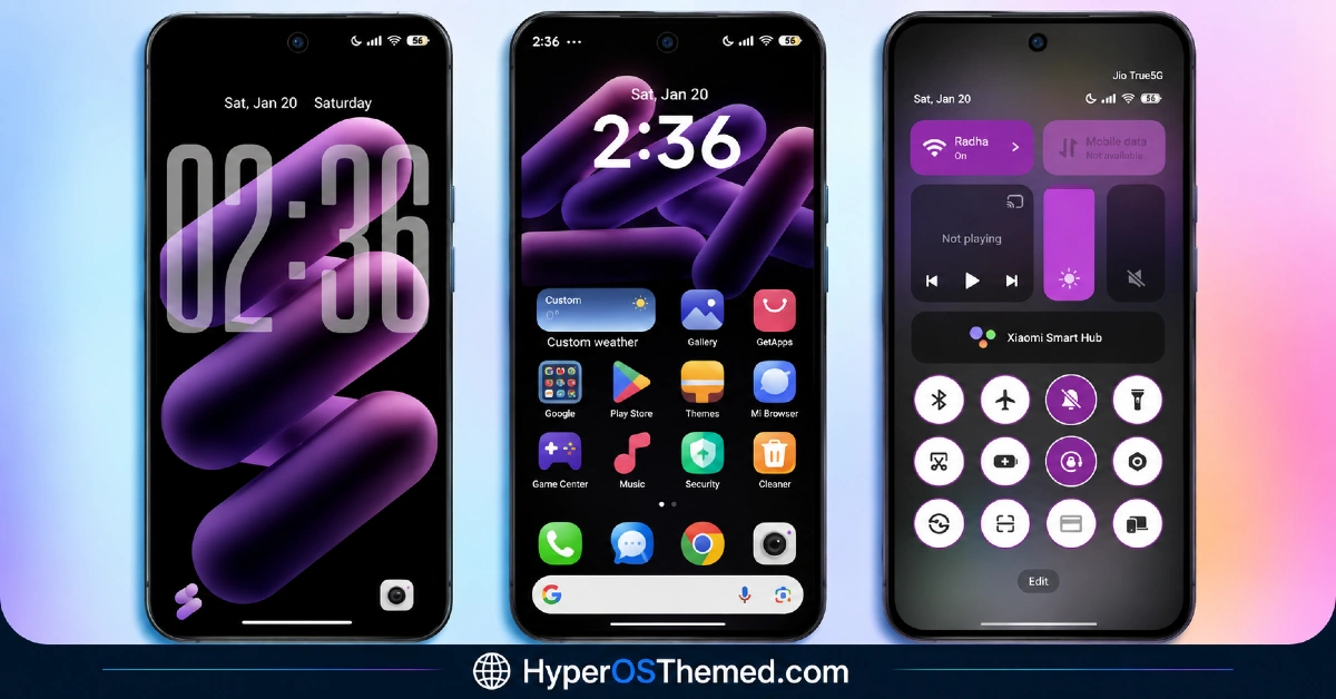 TIME HyperOS Theme with Minimal Premium Look & Custom Lock Screen for Xiaomi, POCO, Redmi