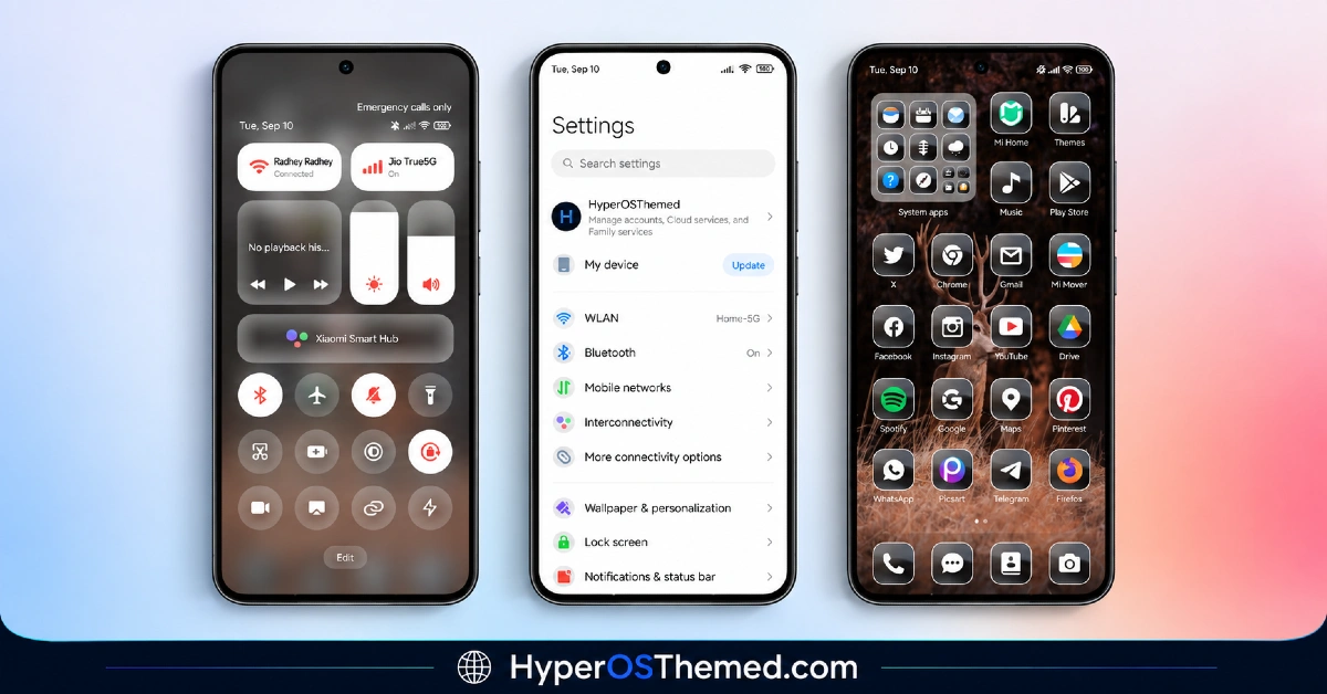 TNV1 HyperOS Theme with Feature-Rich Lock Screen for Xiaomi, POCO, Redmi 3