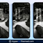 TOP VK HyperOS Theme with Liquid Glass Clock Numerals, 3D Dark Icons, and a Frosted Glass Control Center 1