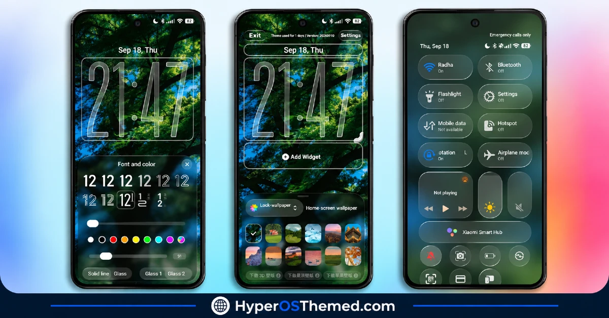 Verdant HyperOS Theme with Lush Green Depth Effect Lock Screen for Xiaomi, POCO, Redmi 1